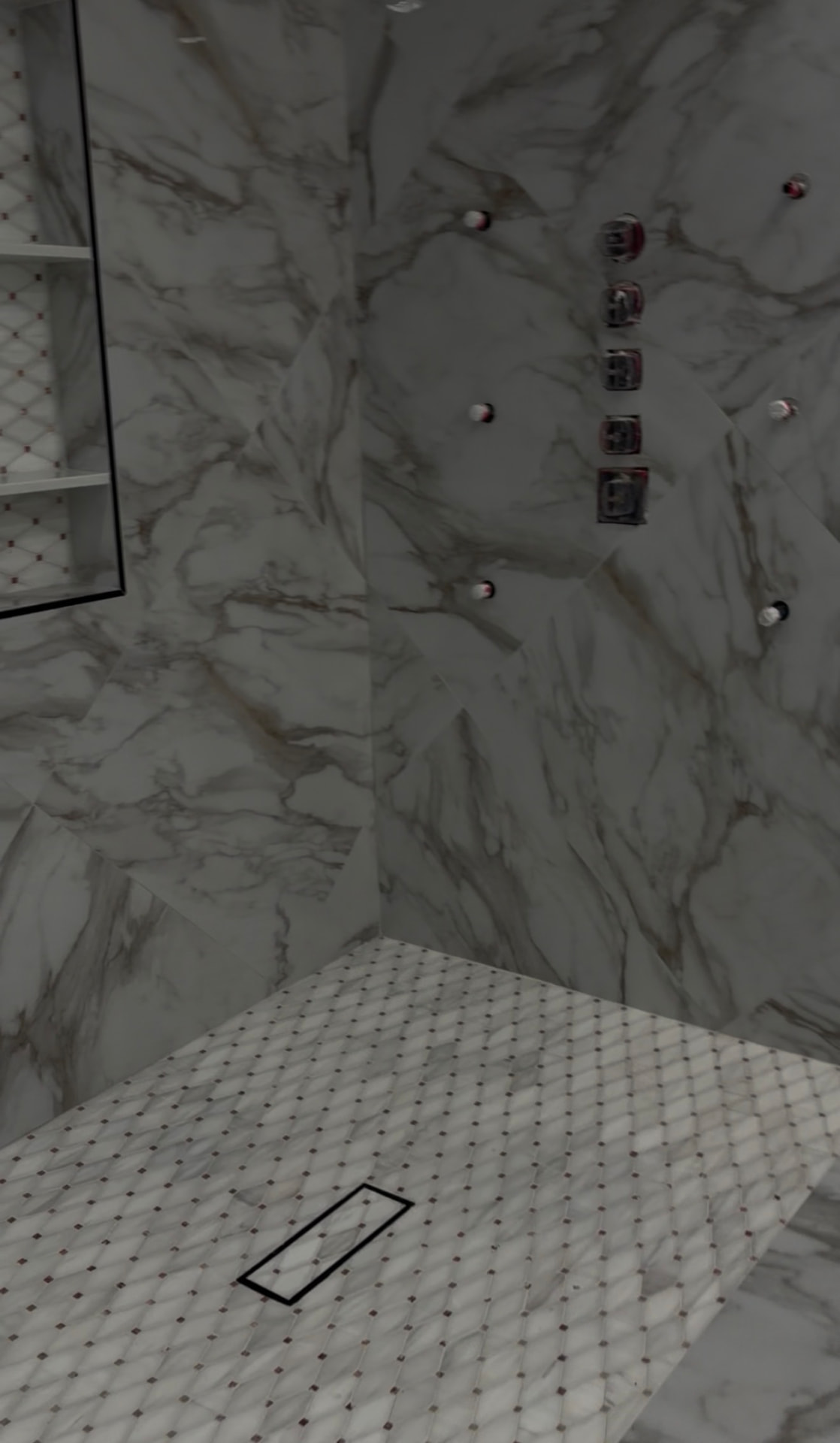 Marble-Look Shower